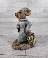 Stone Critters Wee Willie Winkie Mouse Figurine 5" Vintage Ceramic Made In USA