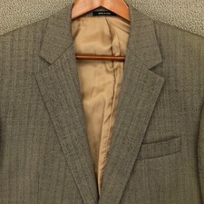 Lauren Ralph Lauren Wool Sport Coat Jacket Mens 42 Long Beige Herringbone Casual