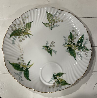 Hammersley & Co Tea Cup Snack Plate English Bone China.Green/White Flowers