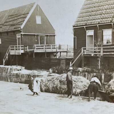 Antique 1906 Village Of Marken Netherlands Holland Stereoview Photo Card P2111