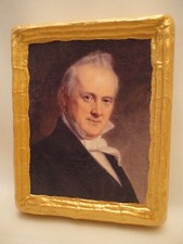 James Buchanan American President Rare Gold Art Icon on Natural Pine Wood Plaque