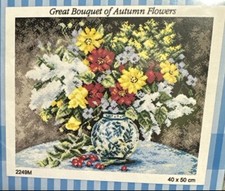 Printed needlepoint tapestry Canvas Only 40x50 Cm Great Bouquet 2249