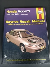 Haynes Repair Manual 42014 for 1998 thur 2002 Honda Accord - all models - used