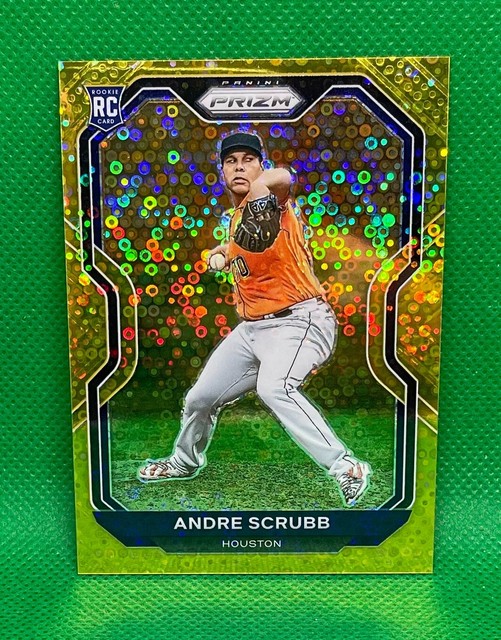 2021 PANINI PRIZM ANDRE SCRUBB GOLD DISCO QUICK PITCH ROOKIE RC 2/10 ASTROS