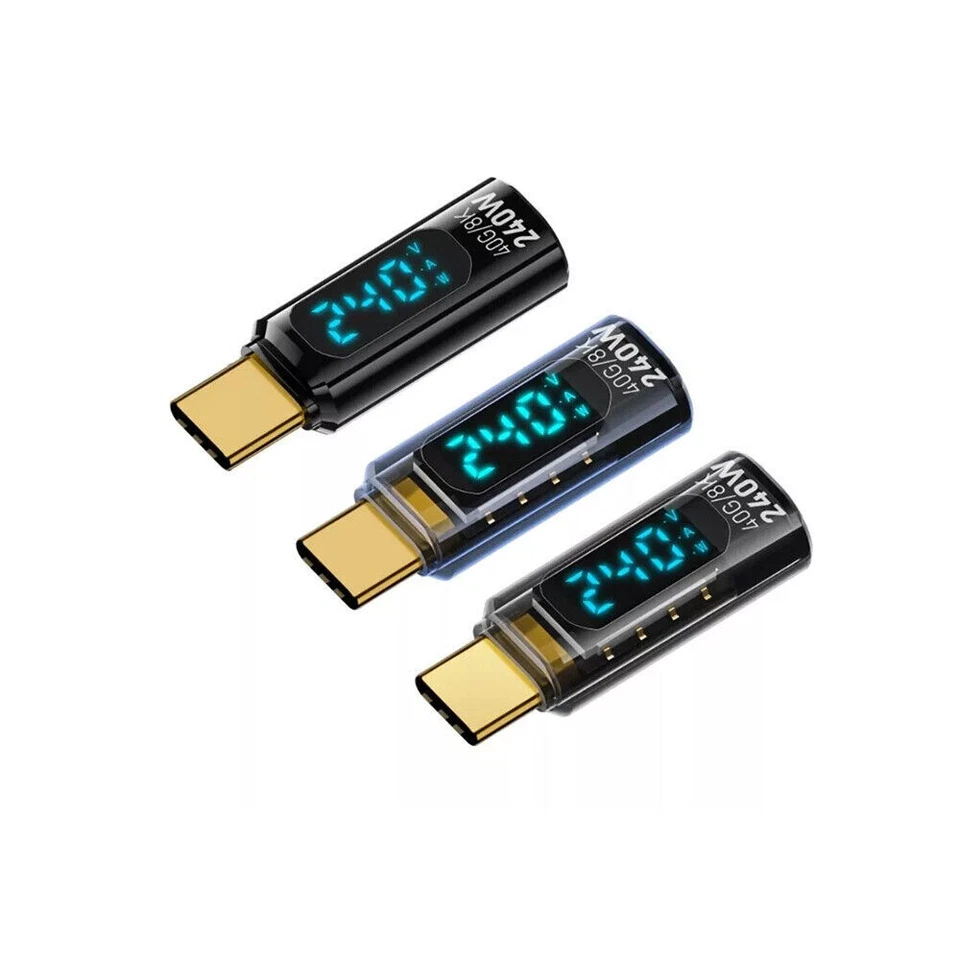 Digital LED Display USB 4.0 Type-C 40Gbps Adapter PD 240W USB C Extension Laptop - Image 2 of 4