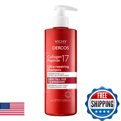 Dercos Collagen Peptide 17 Ultra-Repairing Shampoo 390ml Anti Hair Fall Bond Rep