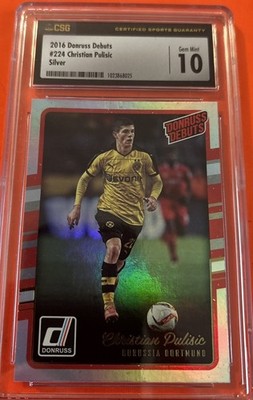 2016-17 Panini Donruss Debuts Christian Pulisic #224 Holographic (RC) CGC 10