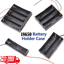 3pcs 18650 Battery Holder Box 1 Slot 3.7V Storage Case with Wire Leads