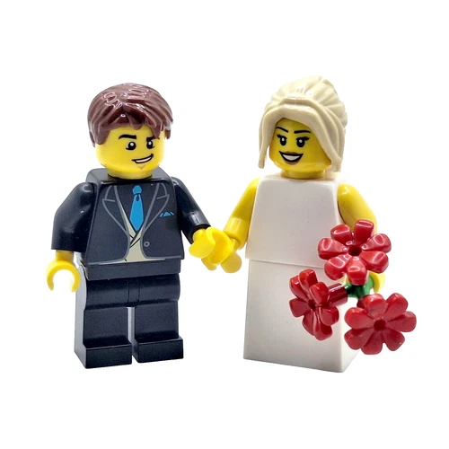 Genuine LEGO® Customizable Wedding Bride & Groom Cake Topper Decoration Married