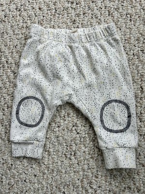 Pehr Baby Harem Pants 0-3 months organic cotton white with dots