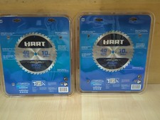 lot Of 2 Hart 10" Saw Blade, Carbide Teeth 40 Tooth for Wood Cutting