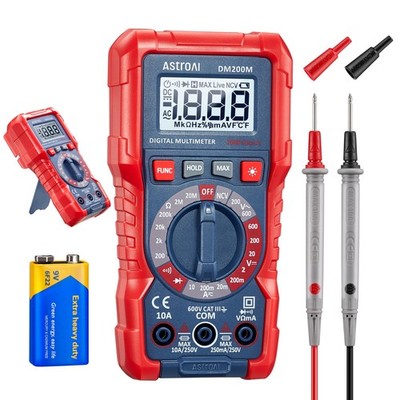 AstroAI Digital Multimeter Voltage Tester, TRMS 2000 Counts Compact, Black 