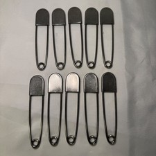 10 Pack Jumbo 5 Inch Silver Metal Safety Pins Heavy Duty Extra Large Kilt Pins