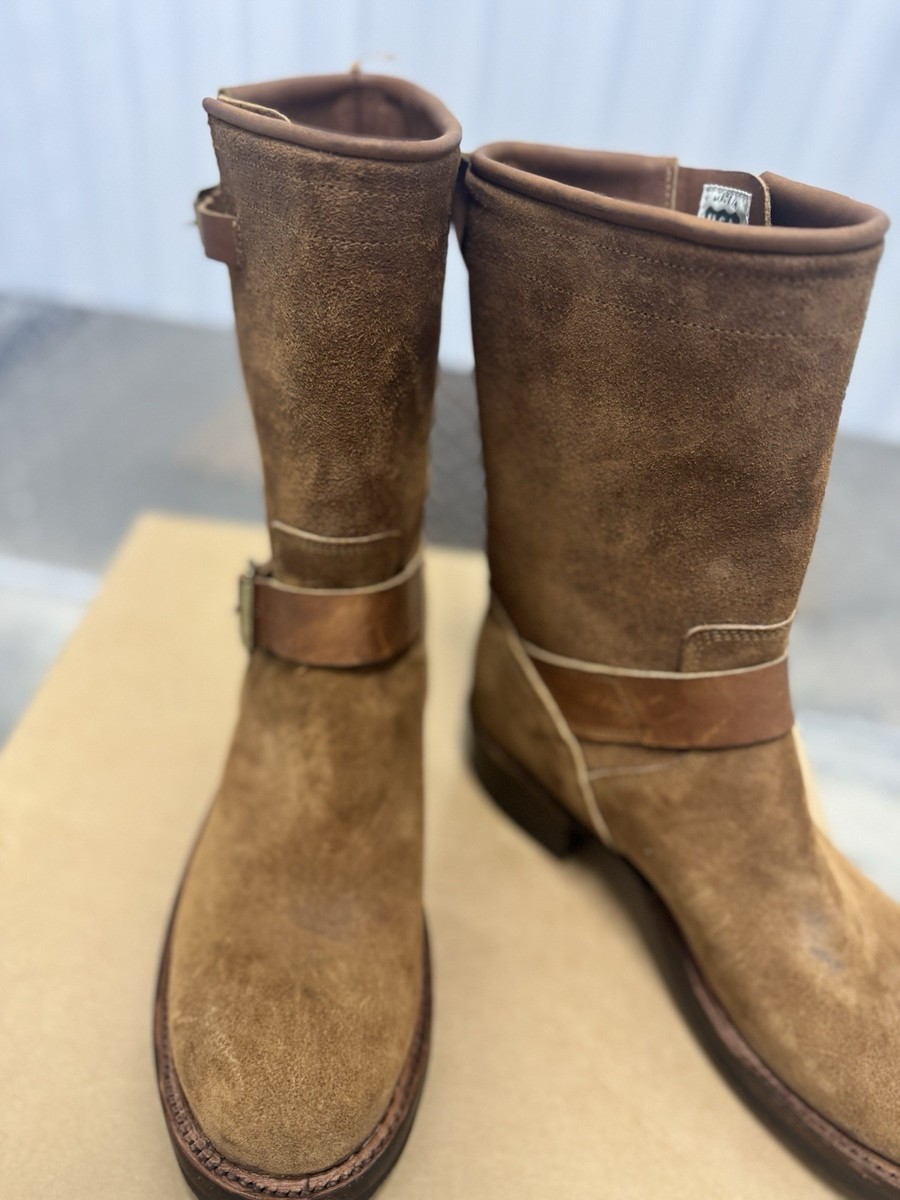 Double RL Miller Cowboy Boots Mens 7.5D Brown Suede Roughout Ralph