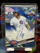 IAN HAPP 2017 TOPPS CHROME BLUE WAVE REFRACTOR ROOKIE ON CARD AUTO RC #D/75. rookie card picture