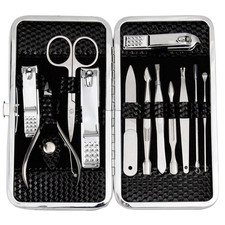 Manicure, Pedicure Kit, Nail Clippers Set of 12Pcs, Professional Grooming Kit...
