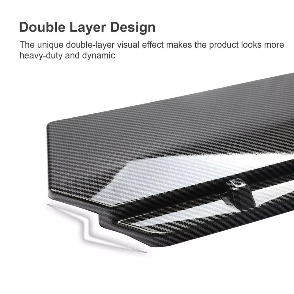 Alerón divisor de labios de parachoques delantero de fibra de carbono + varillas de puntal para Dodge Viper 00-17 Foto 4 de 4