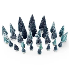 Lot Of 30 Lemax Christmas Model Trees Variety Of Sizes And Finishes - 3" To 9"