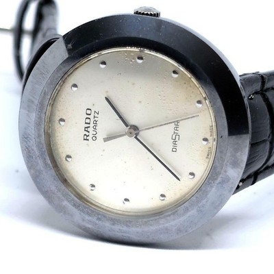 RADO Diastar 713.0091.3 Watch Quartz Dial Gold Wristwatch Used as Is
