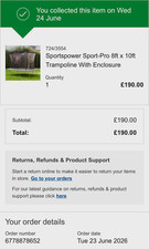 Sportspower Sport-Pro 8ft x 10ft Steel Spring Trampoline with Enclosure