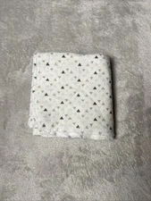Modern Baby Recieving Blanket Tiny Triangles Blue Gray White Flannel Swaddle