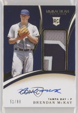 2020 Panini Immaculate Rookie 51/99 Brendan McKay #137 Patch Auto 8k4