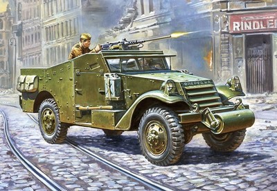 Zvezda 1:100 Soviet M-3 Scout Car With Machine Gun Plastic Model Kit