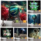 3D Large Mysterious Alien Wall Hanging Space Astronaut Tapestry Bedroom Wall Art