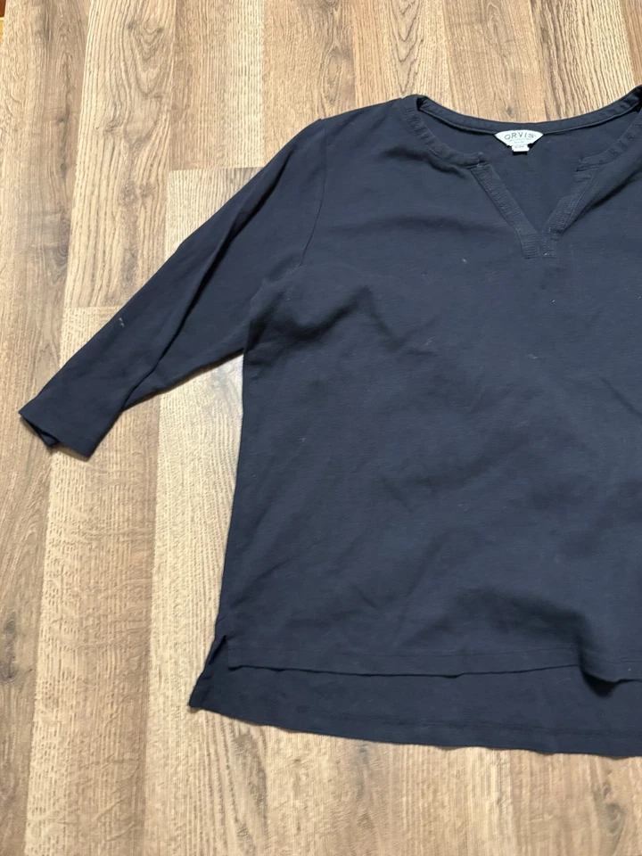Orvis Shirt, Women's Size XL, Black, 3/4 Sleeve, V-neck, Pullover - Image 3 of 4