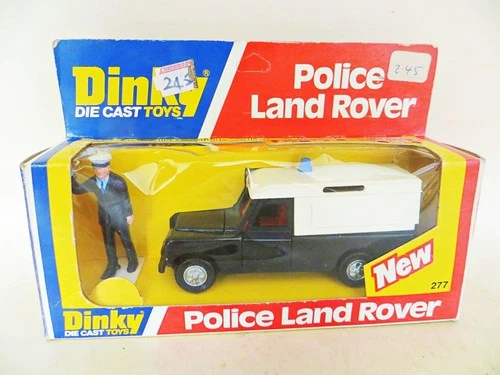 DINKY 277 'POLICE LAND ROVER & POLCEMAN FIGURE' BLACK. VINTAGE. SUPERB/BOXED