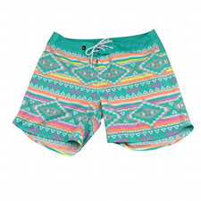 Chubbies Men's Drawstring Board Shorts Teal/Purple Southwest Aztec   Size 34