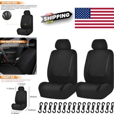 Universal Car Seat Covers Black Breathable Polyester Easy Clean Front Protectors Universal Car Seat Covers Black Breathable Polyester Easy Clean Front Protectors