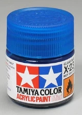 Tamiya Acrylic X-23 Clear Blue Paint Jar 81523