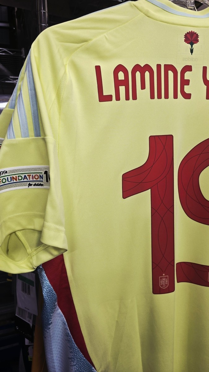 2024/25 Adidas Spain #19 Lamine Yamal Away Soccer Jersey Away