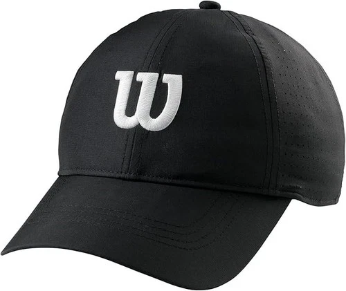Wilson Ultralight Tennis Cap Black OSFA Adjustable Sports Running Hat WRA777102