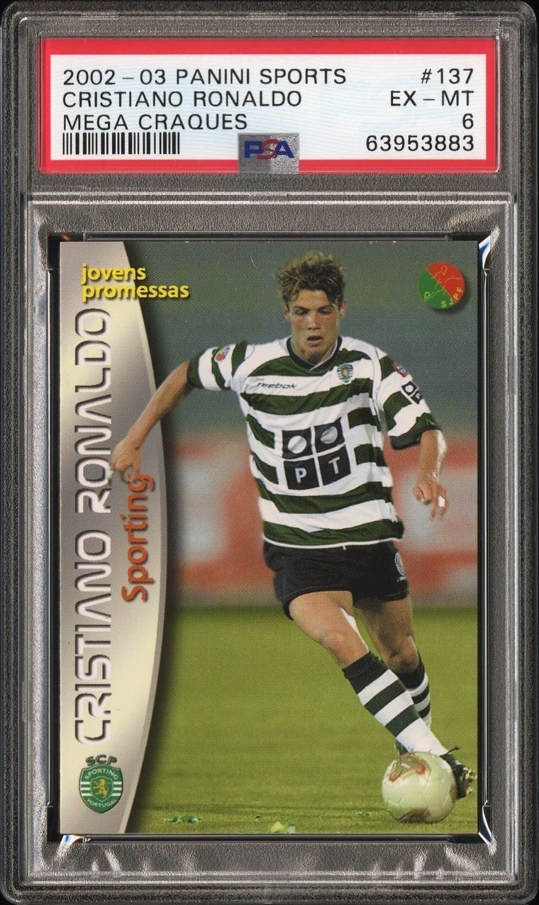 Cristiano Ronaldo 2002-2003 Panini Sports Mega Craques #137 RC Rookie PSA 6 👀🐐