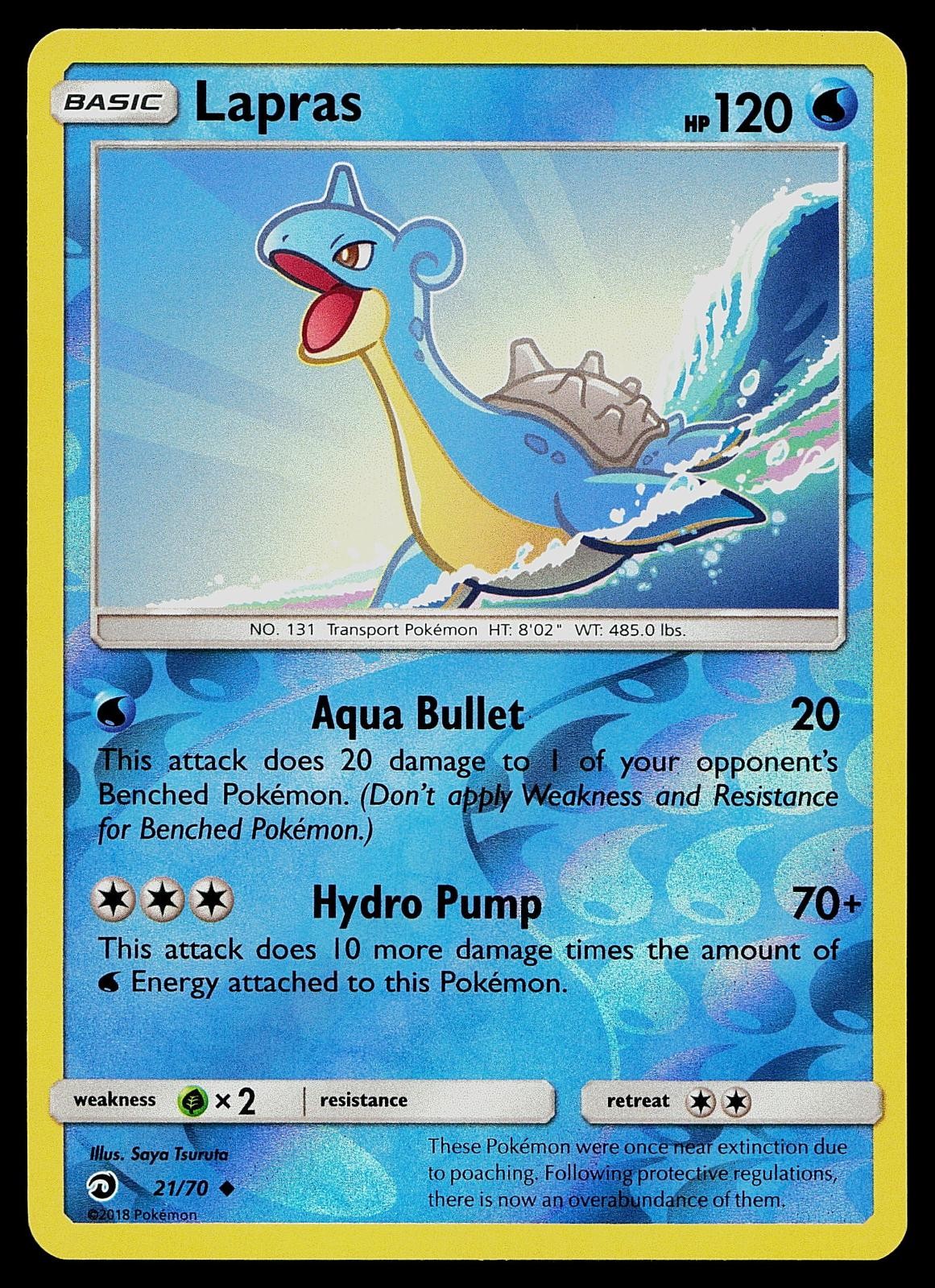 Pokemon Card - Lapras Dragon Majesty 21/70 Reverse Holo Uncommon