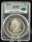 1880-S MORGAN SILVER DOLLAR CACG GRADED MS66! Witterbrick Silver Label