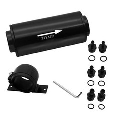 50MM Inline fuel filter with Barb 1/2", 3/8", 5/16" Fitting Adapter,10 micron