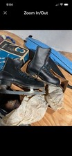 Vintage Black American Aces Mens Ice Skates Size 8 with Original Box