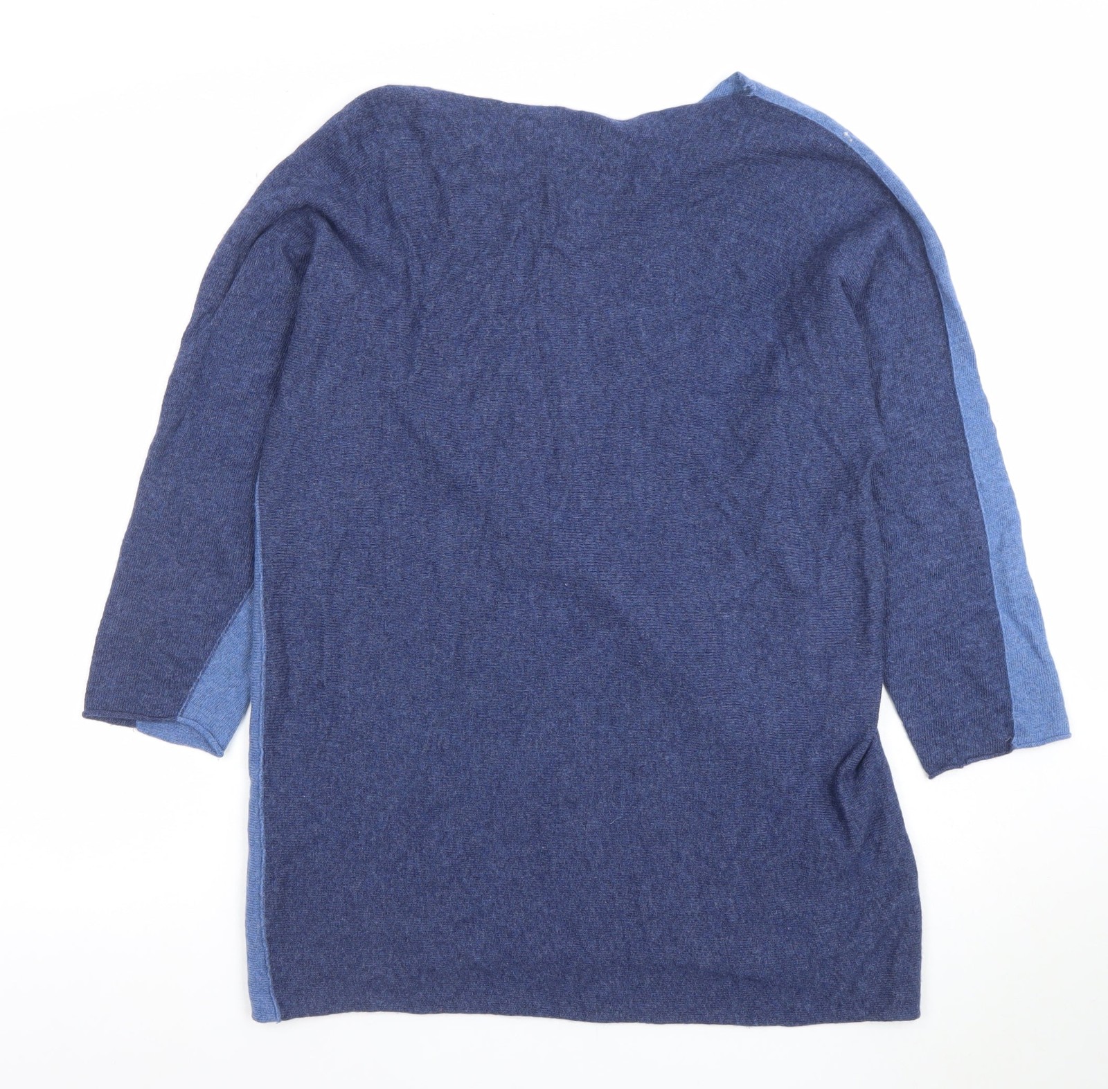 Collezione Gaia Womens Pullover Jumper Size M Blue Boat Neck 3/4 Sleeve Casual image 4