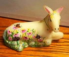 Fenton GLASS Butterflies & Gorgeous  Flower Garden  DONKEY  Rachelle  OOAK  RaRe