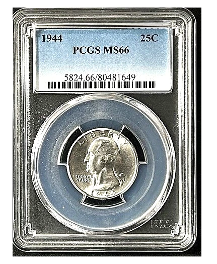 1944-P WASHINGTON Silver Quarter PCGS MS66 / HARD TO FIND / PROOF LIKE - Image 3 of 4