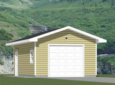 16x24 1-Car Garage -- 384 sq ft -- PDF Floor Plan -- Model 1D