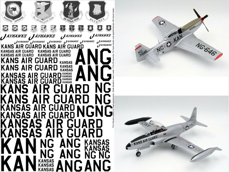 Kansas Air National Guard Decals 1/32 1/48 1/72 F-16 B-57 P-51 KC-135 F-4  ANG