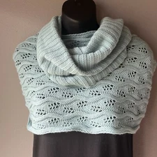 Maurices Soft Knit Infinity Scarf Wrap Dual Pattern Versatile Sage Green