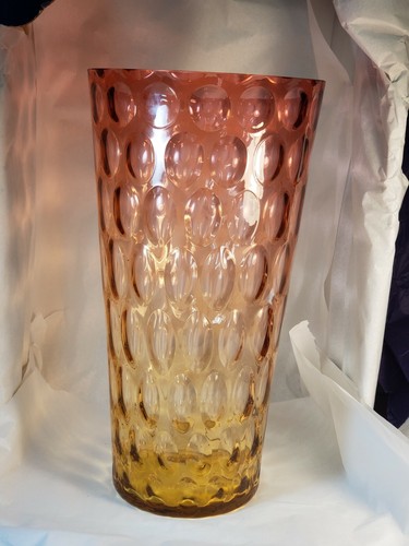 Hobbs 14" Rubina Amberina Thumb Print Vase. Massive, Beautiful, Excellent... - Picture 2 of 12