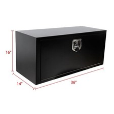36 In. X 14 In. X 16 In. Black Underbody Truck Trailer Storage Tool Box w/Lock