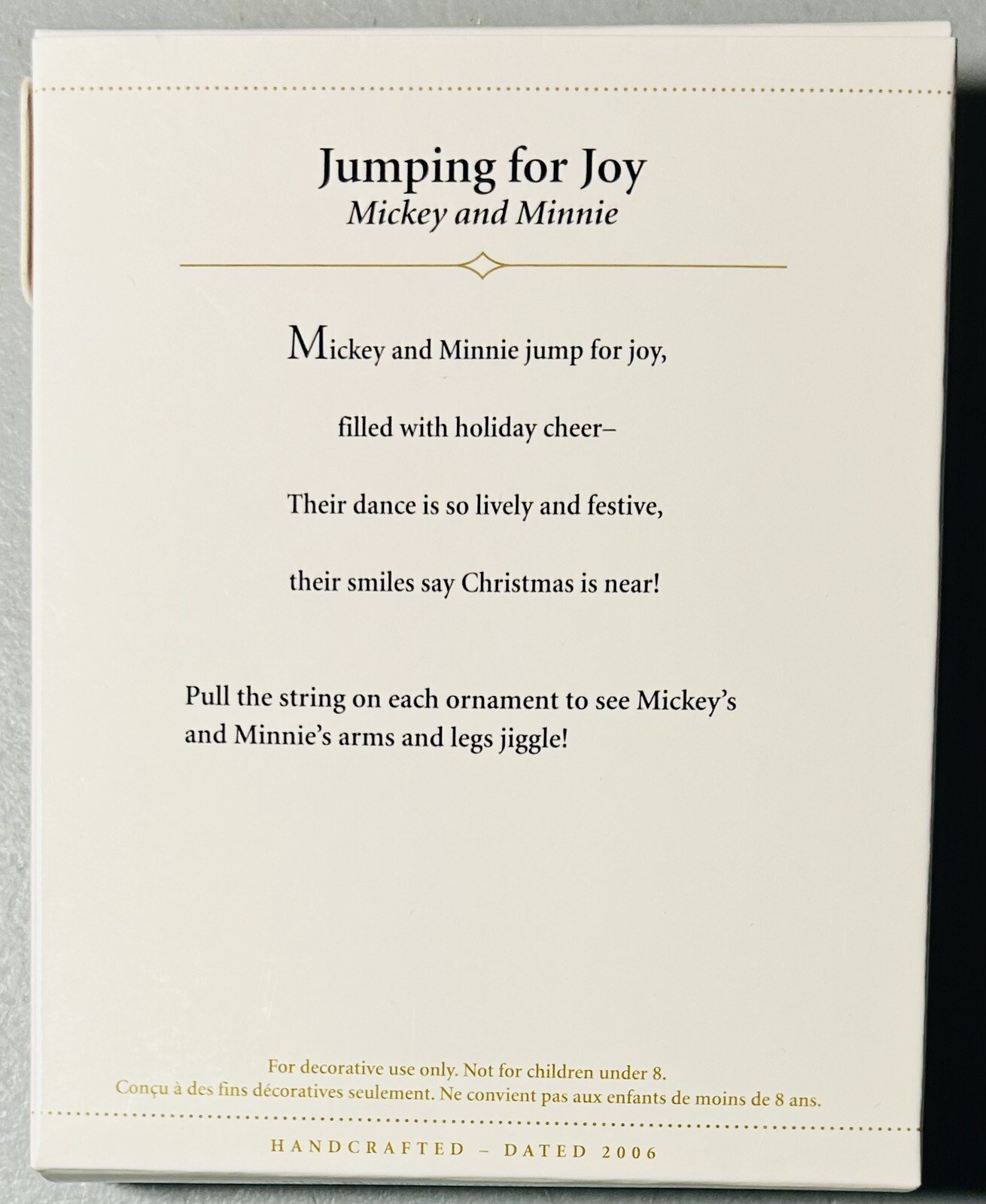 2006 Hallmark Keepsake Ornament JUMPING FOR JOY Mickey &Minnie Mouse BRAND NEW