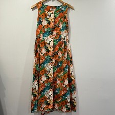 Floral Button Down Midi Dress Size S